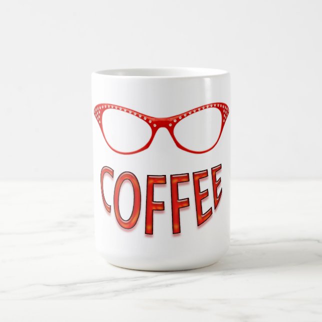 Caneca De Café Óculos vermelhos sorrindo café (Centro)