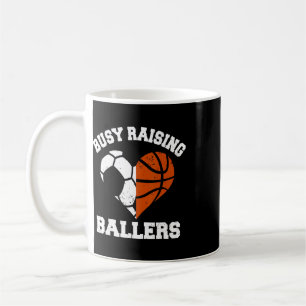Caneca De Café Ocupado Criando Llers Futebol Esboço Coração Mãe J