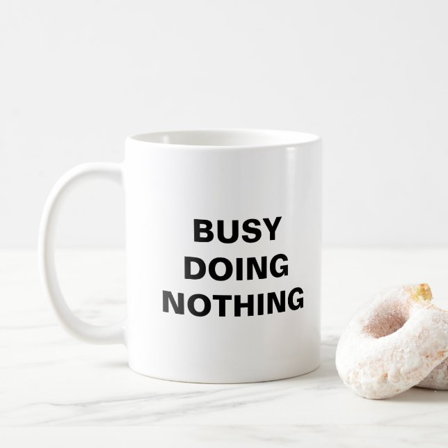 CANECA DE CAFÉ OCUPADO FAZENDO NADA (Com Donut)