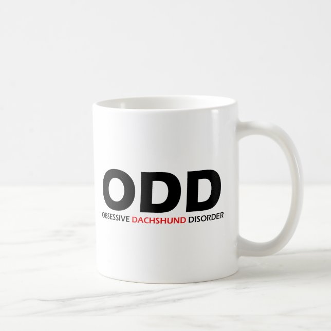 Caneca De Café ODD - Perturbação Obsessiva Dachshund (Direita)