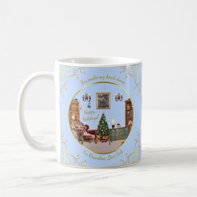 Caneca De Café Ode to The Nutcracker Ballet Blue Customize Tile  (Esquerda)