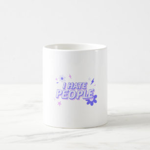 Caneca De Café Odeio Pessoas - Design Engraçado