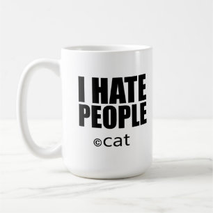 Caneca De Café Odeio pessoas, odeio pessoas e cães