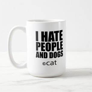 Caneca De Café Odeio pessoas, odeio pessoas e cães