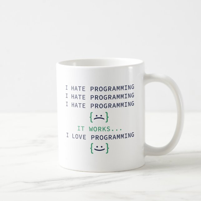 Caneca De Café Odeio Programação (Direita)