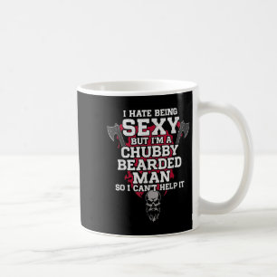 Caneca De Café Odeio ser Y, mas sou um crânio de homem barbudo