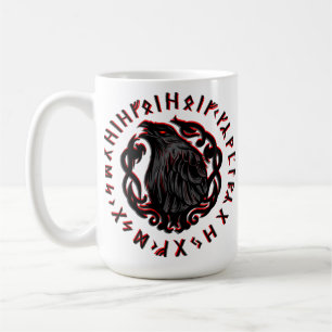 Caneca De Café Odin Ravens Huginn Muninn VEGVISIR