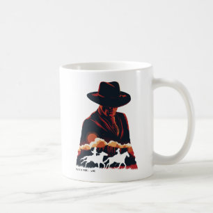 Caneca De Café Oeste  Homem na Silhueta do Deserto Negro