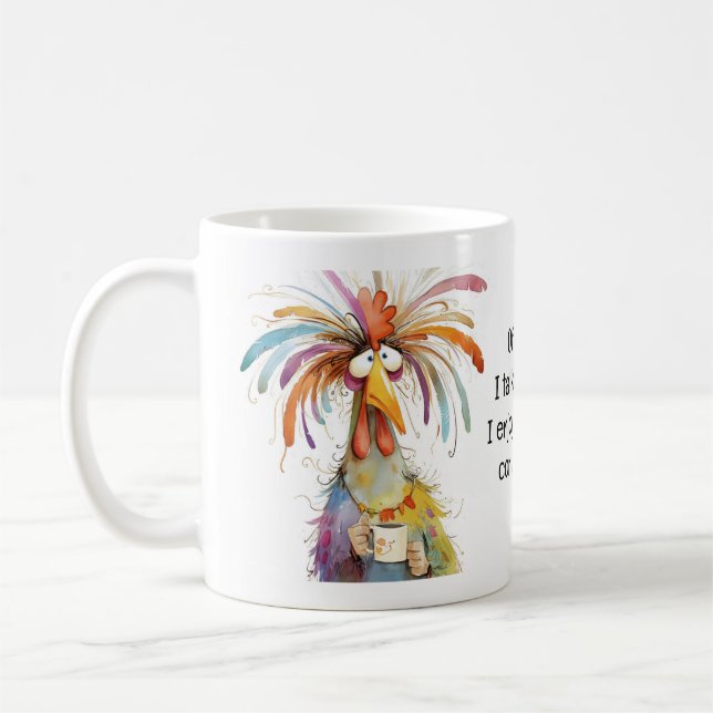 Caneca De Café Of Course I Talk to Myself Rooster Funny (Esquerda)