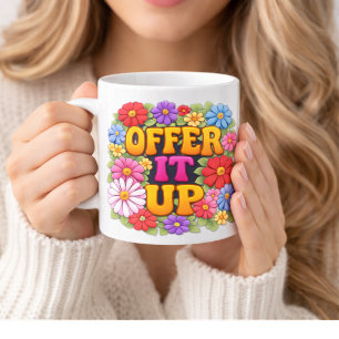 Caneca De Café OFEREÇA 1960 Vibe Floral