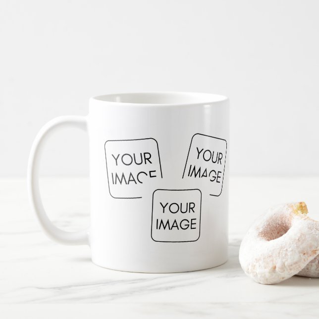 Caneca De Café Oferta corporativa personalizada de 3 imagens (Com Donut)