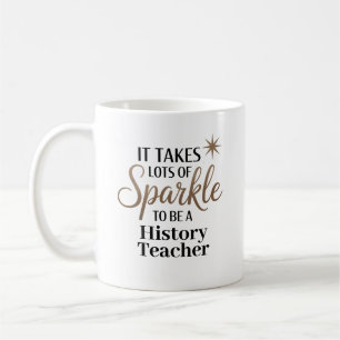 Caneca De Café Oferta de aspas Sparkle para professor de história