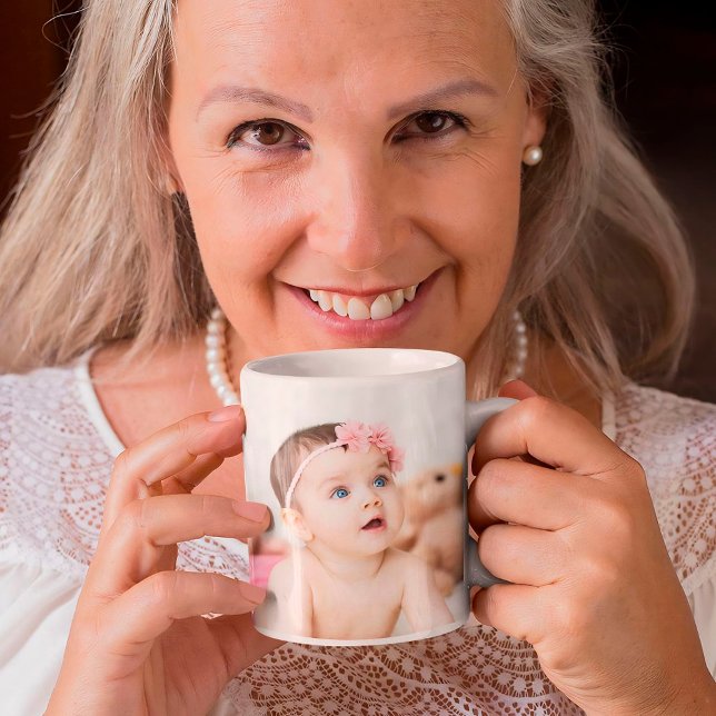 Caneca De Café Oferta de Avô da Família de Fotografias Personaliz (Criador carregado)