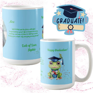 Caneca De Café Oferta de Graduação de Mensagens de Foto de Sapo E