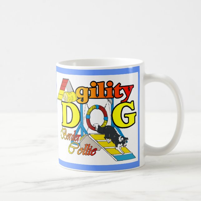 Caneca De Café Ofertas de Agilidade de Collie de Borda (Direita)