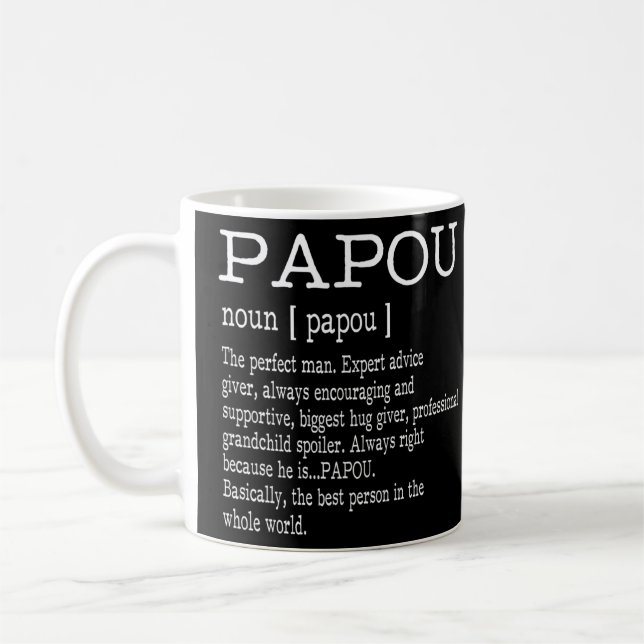Caneca De Café Ofertas do Dia de os pais Vovô de Definição Papou  (Esquerda)