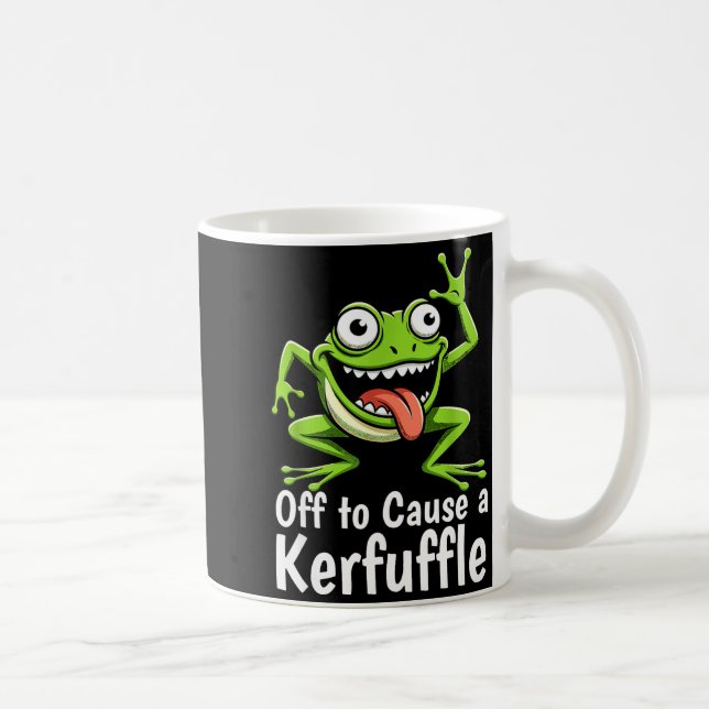 Caneca De Café Off To Cause A Kerfuffle Funny Meme Frog Mischief  (Direita)