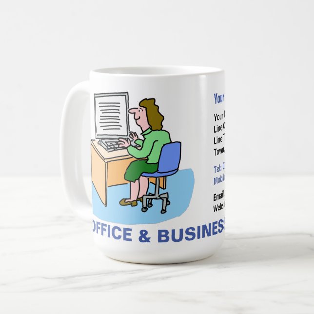 Caneca De Café Office & Business Services. (Frente Esquerda)