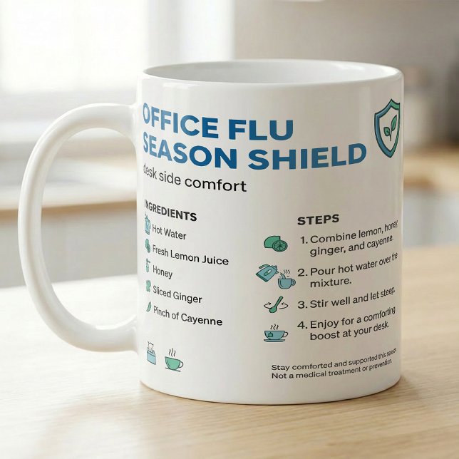 Caneca De Café Office Flu Season Tea Routine Recipe (Criador carregado)