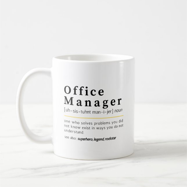 Caneca De Café Office Manager Noun Definition Office Humor (Esquerda)