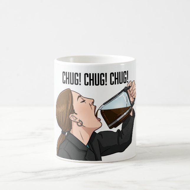 Caneca De Café Office Woman Chugging Coffee From Pot Humor (Centro)
