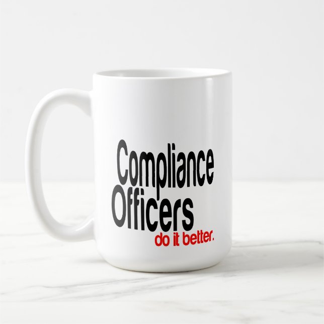 Caneca De Café Oficiais de Conformidade fazem melhor Piada (Esquerda)