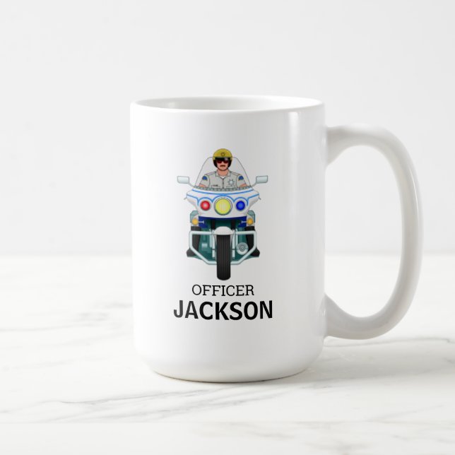 Caneca De Café Oficial de Motocicletas Personalizado da Polícia - (Direita)