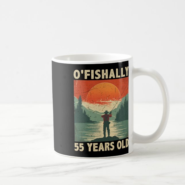 Caneca De Café Ofishally 55 Years Old 1969 Fishing Fisherman 55th (Direita)