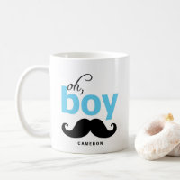 Oh Boy Mustache | Mug de declaração personalizada