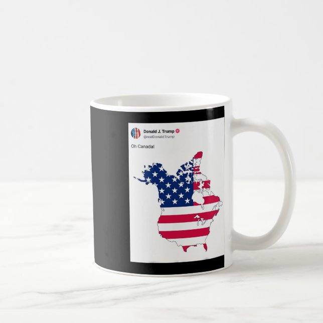 Caneca De Café Oh Canadá, Engraçado Mapa Dos Eua (Direita)