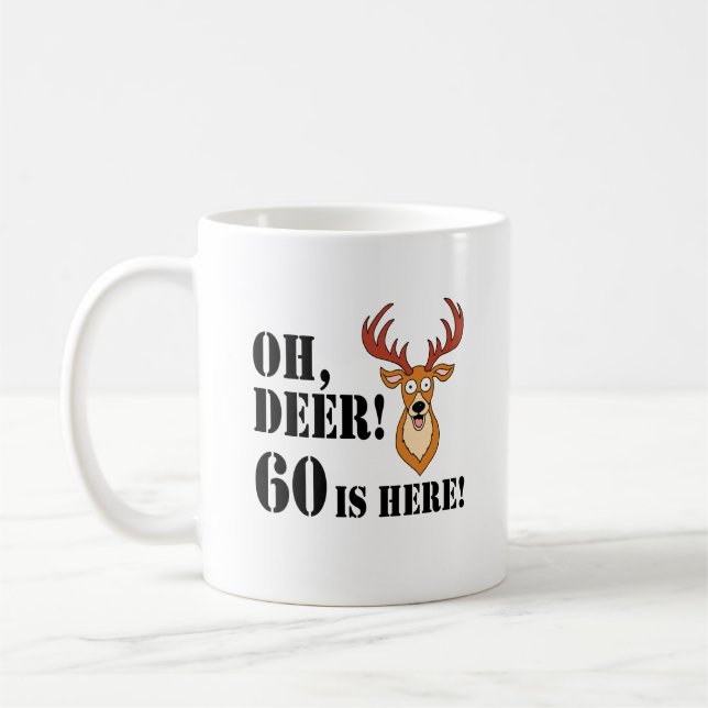 Caneca De Café Oh Deer 60º Aniversário Coffee Mug (Esquerda)