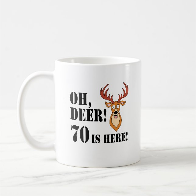 Caneca De Café Oh Deer 70 Birthday Coffee Mug (Esquerda)