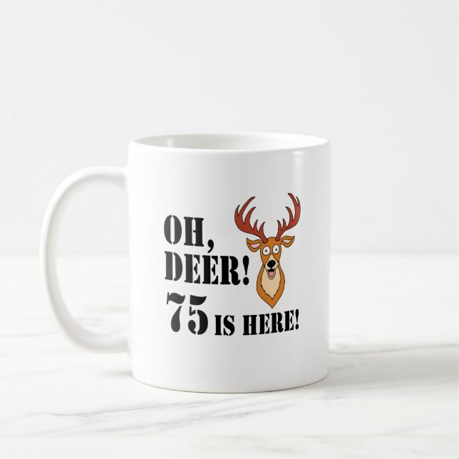 Caneca De Café Oh Deer 75º aniversário Coffee Mug (Esquerda)