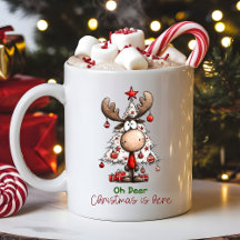 Oh Deer Natal Está Aqui Funny Reindeer 