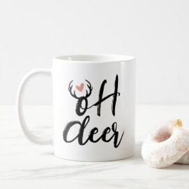Caneca De Café Oh Deer Reindeer Antlers Natal Mínimo