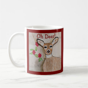 Caneca De Café Oh Deer! Vermelho Profundo