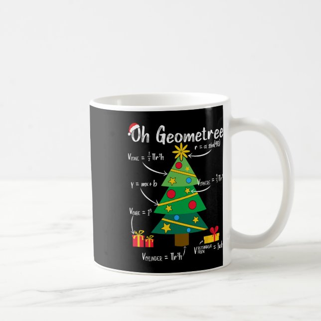 Caneca De Café Oh Geometree Diversão Árvore de Natal Geometria Ma (Direita)