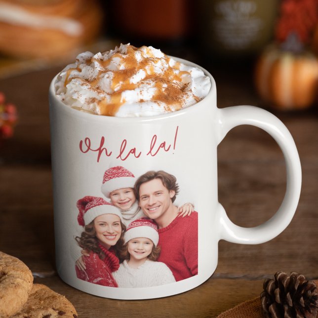 Caneca De Café Oh La La Personalized Family Photo Mug (Criador carregado)