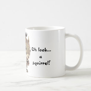 Caneca De Café Oh olhar… um esquilo! Humor da atenção