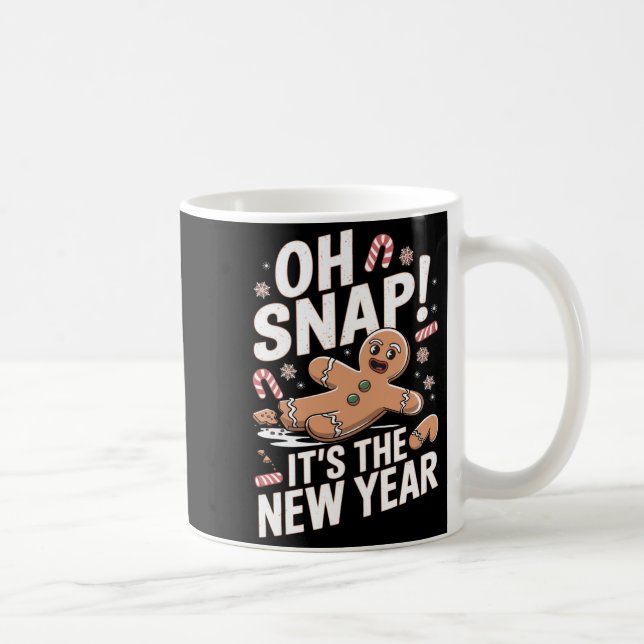 Caneca De Café Oh Snap It's The New Year Gingerbread Man Christma (Direita)