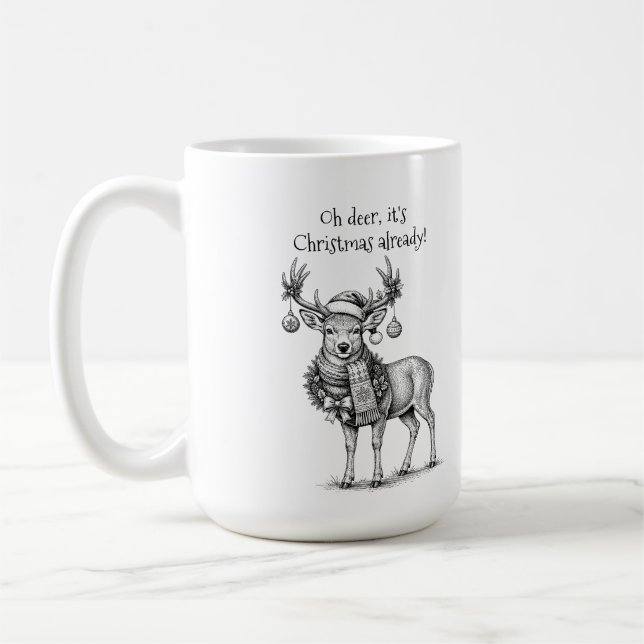 Caneca De Café Oh Veado, Já É Natal (Esquerda)