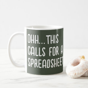Caneca De Café Ohh isso pede uma Planilha, Contador Engraçado