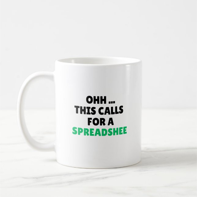 Caneca De Café Ohh isso uma Planilha, Contador Engraçado (Esquerda)