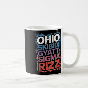 Caneca De Café Ohio Skibidi Gyatt Sigma Rizz Gen Slang Rizz Engra