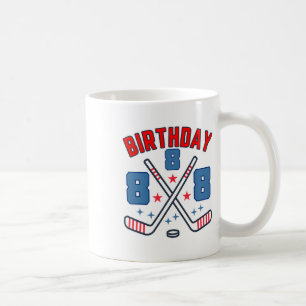 Caneca De Café Oito Aniversário de Hockey no Gelo Menino 8º Festa