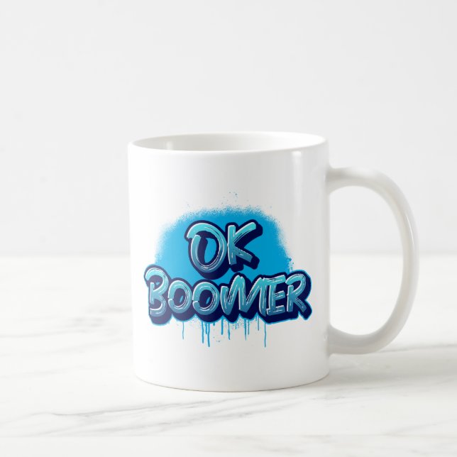 Caneca De Café Ok Boomer no Grafite azul (Direita)