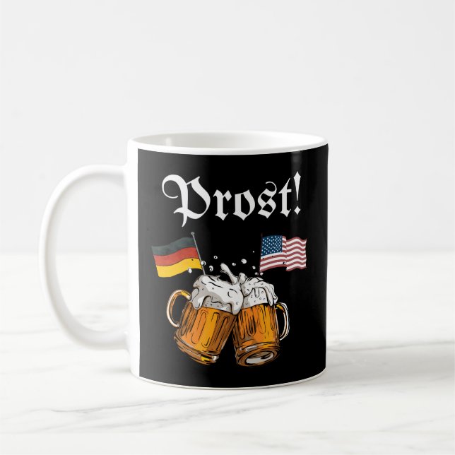 Caneca De Café Oktoberfest For German American Flag Prost (Esquerda)
