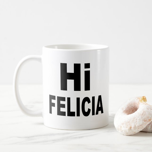 Caneca De Café Olá! adeus Felicia de Felicia (Com Donut)