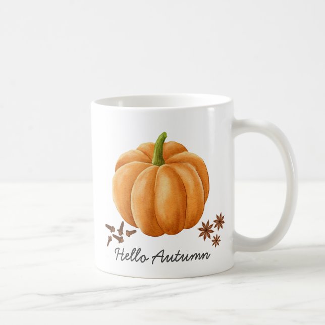 Caneca De Café Olá Autumn Pumpkin Spice Cozy Fall (Direita)
