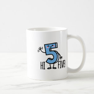 Caneca De Café Olá Cinco Divertido! Onda de Onda de Mão Alta Núme